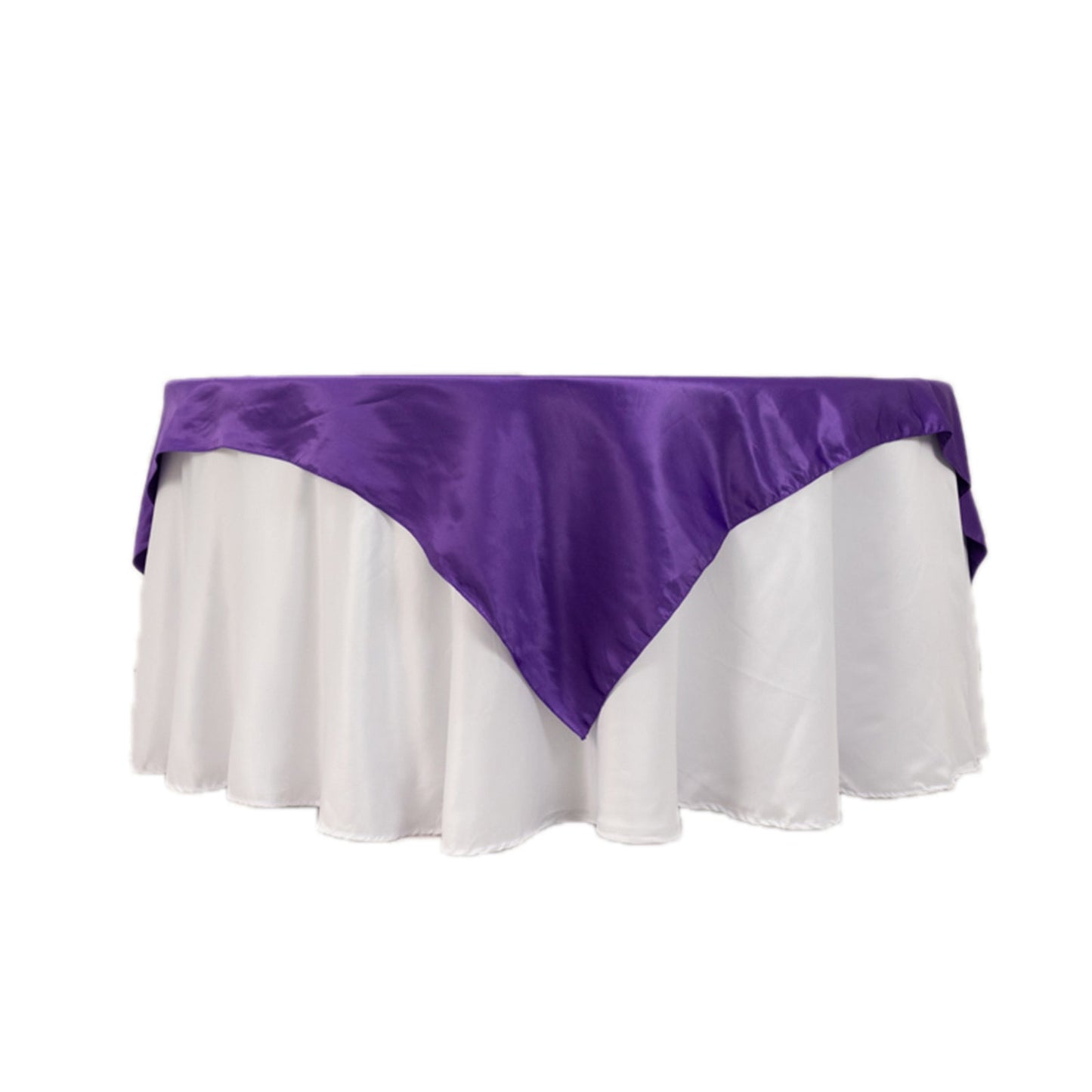 Lamour Satin 72"x72" Table Overlay Square Tablecloth Purple - Smooth Finish Table Topper