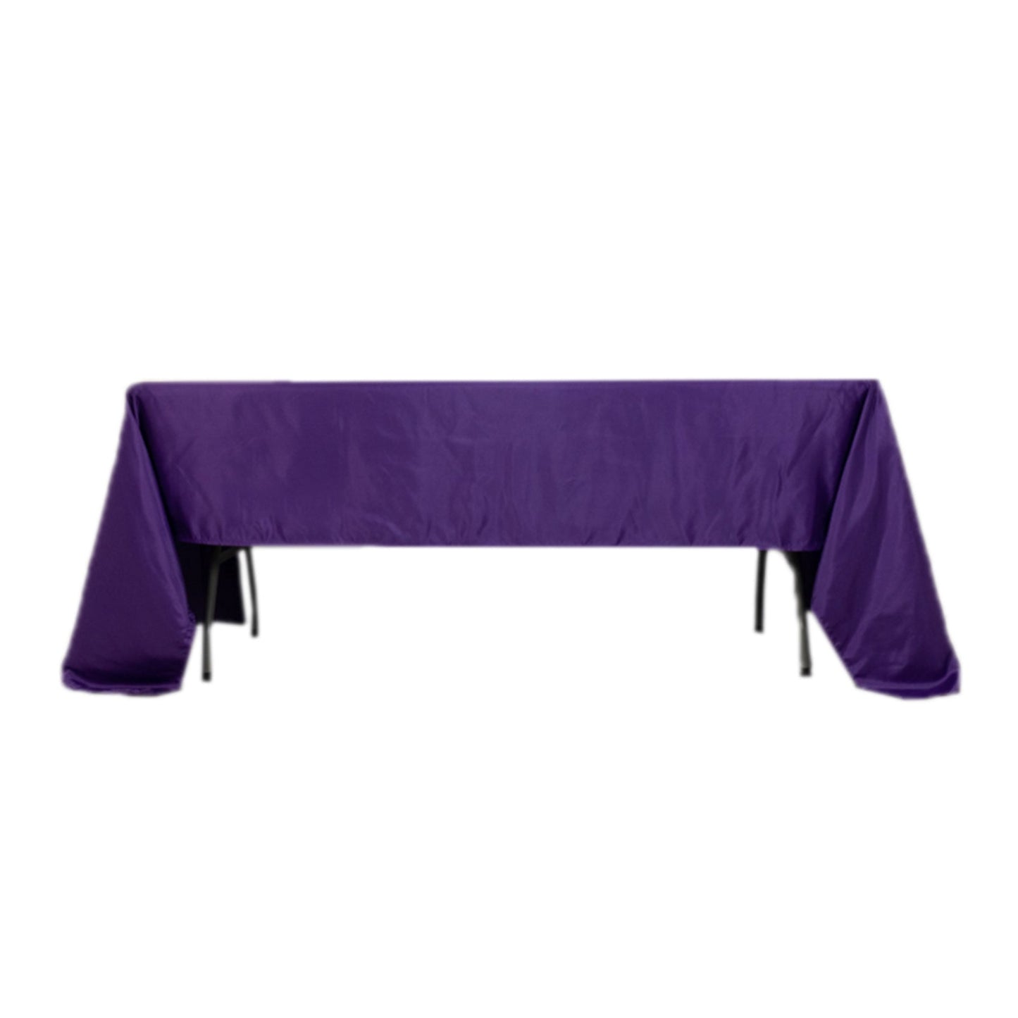 Lamour Satin 60"x126" Rectangle Tablecloth Purple - Soft & Silk-Like Table Cover
