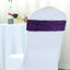 5 Pack Metallic Shimmer Tinsel Spandex Chair Sashes Purple - Durable and Reusable Stretch Chair Bands