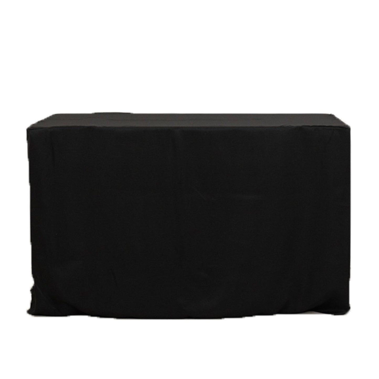 Fitted Polyester 48"x24"x30" Rectangle Tablecloth Black - Durable and Sleek for Events