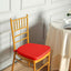 Chiavari Chair Cushion with 1.5" Thick Memory Foam and Ties Red - Stylish Removable Cover for Comfort