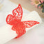 12-Pack Paper Napkin Rings Laser Cut Butterfly Red Shimmery - Decorative Serviette Holders
