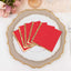 50-Pack Paper Beverage Napkins Red with Gold Foil Edge - 2 Ply Disposable Soft 18GSM Cocktail Napkins 5"x5"