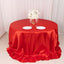 Satin 132" Round Tablecloth Red - Stylish Seamless Table Cover