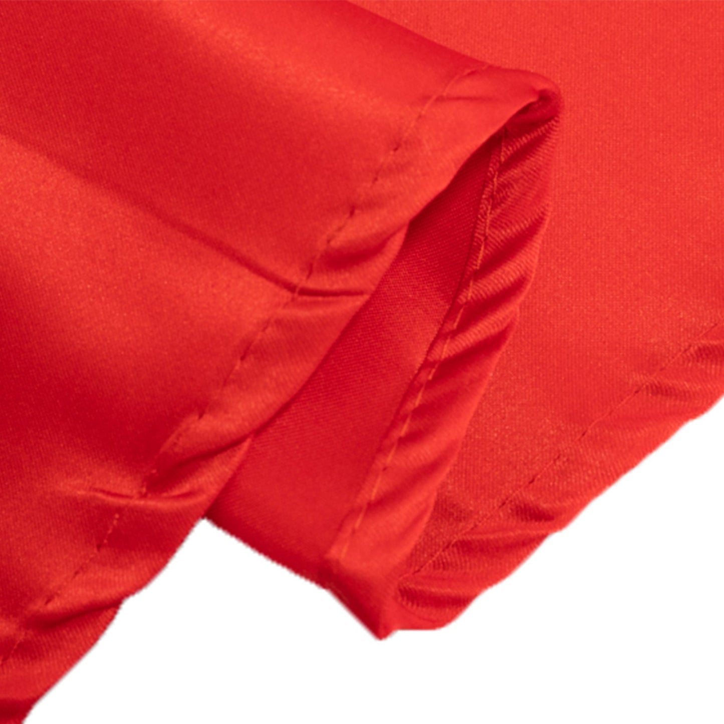 Lamour Satin 120" Round Tablecloth Red - Seamless Table Cover with Soft Tempered Sheen