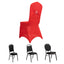 Spandex Chair Cover with Silver Rhinestone Buckled Sash Band Red - Stretch Fitted Slipcover