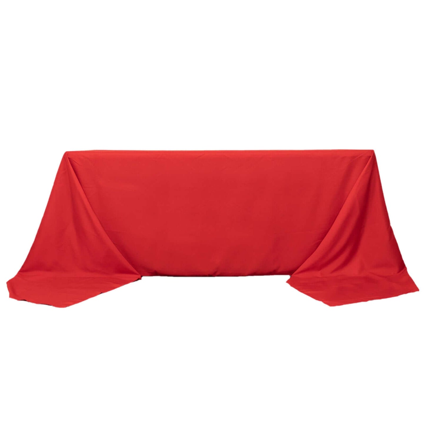Premium Polyester 90"x156" Rectangle Tablecloth Red - Seamless 220GSM Stain-Resistant Table Cover