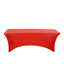 Stretch Spandex 96"x30" Rectangle Table Cover Red - Durable Form-Fitting Tablecloth