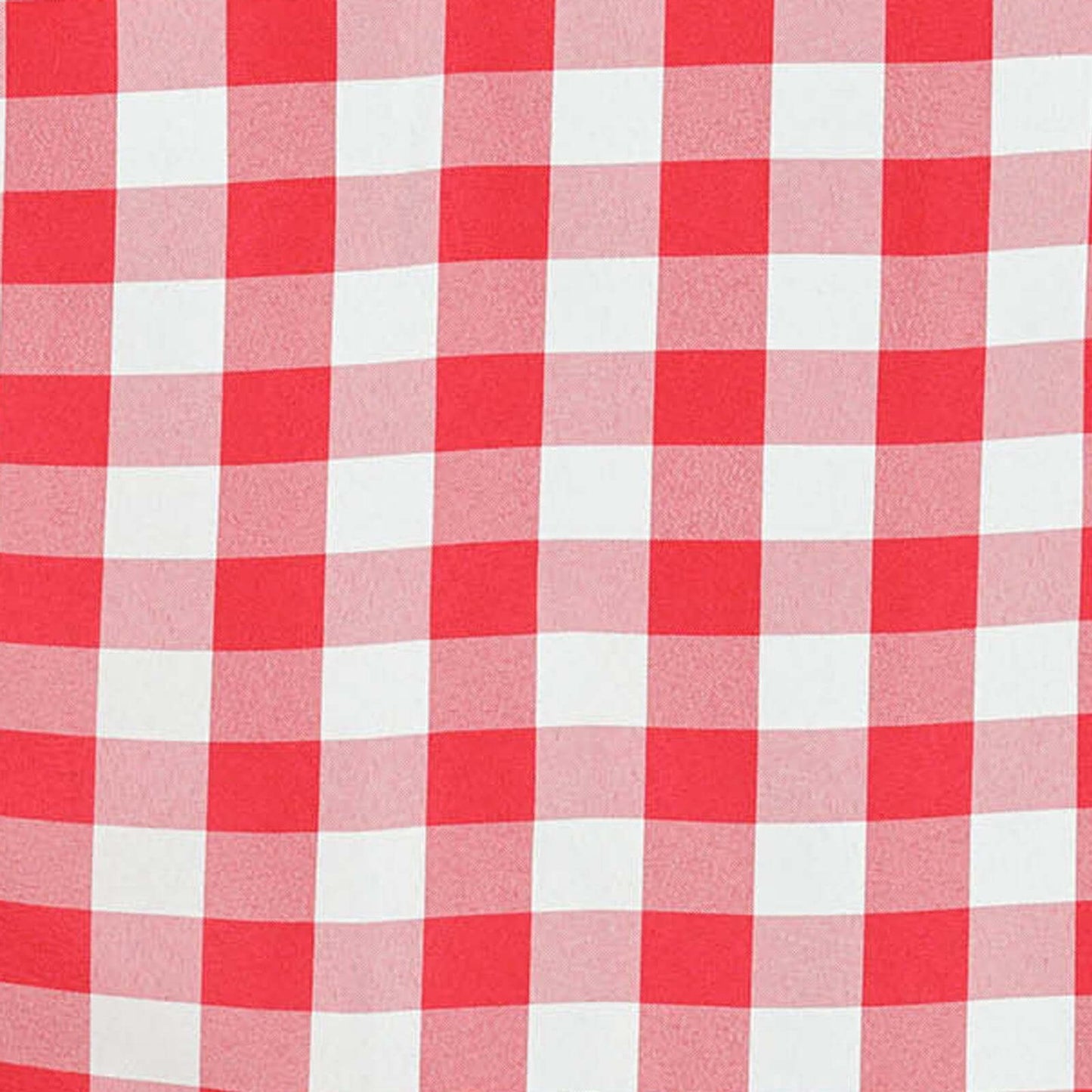 Polyester 120" Round Tablecloth White/Red Seamless - Checkered Buffalo Plaid Table Cover