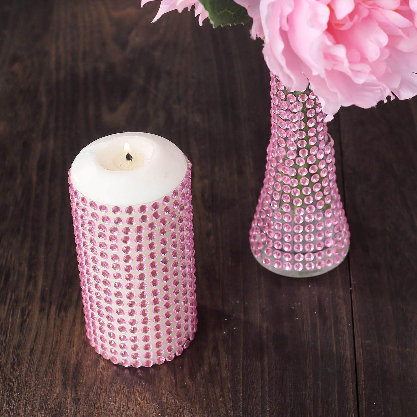 21â€x11â€ Blush Self Adhesive Rhinestone Diamond Sticker Wrap Sheets, DIY Craft Gem Stickers