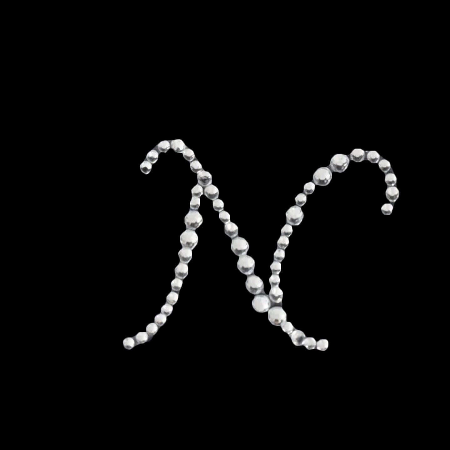 12 Pack 1.5" Clear Rhinestone Monogram Letter Jewel Sticker Self Adhesive DIY Diamond Decor - N