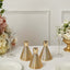 3-Pack Ceramic Taper Candle Holders Ribbed Cone Shaped Design Metallic Gold - Candlestick Stands for Decor 5"