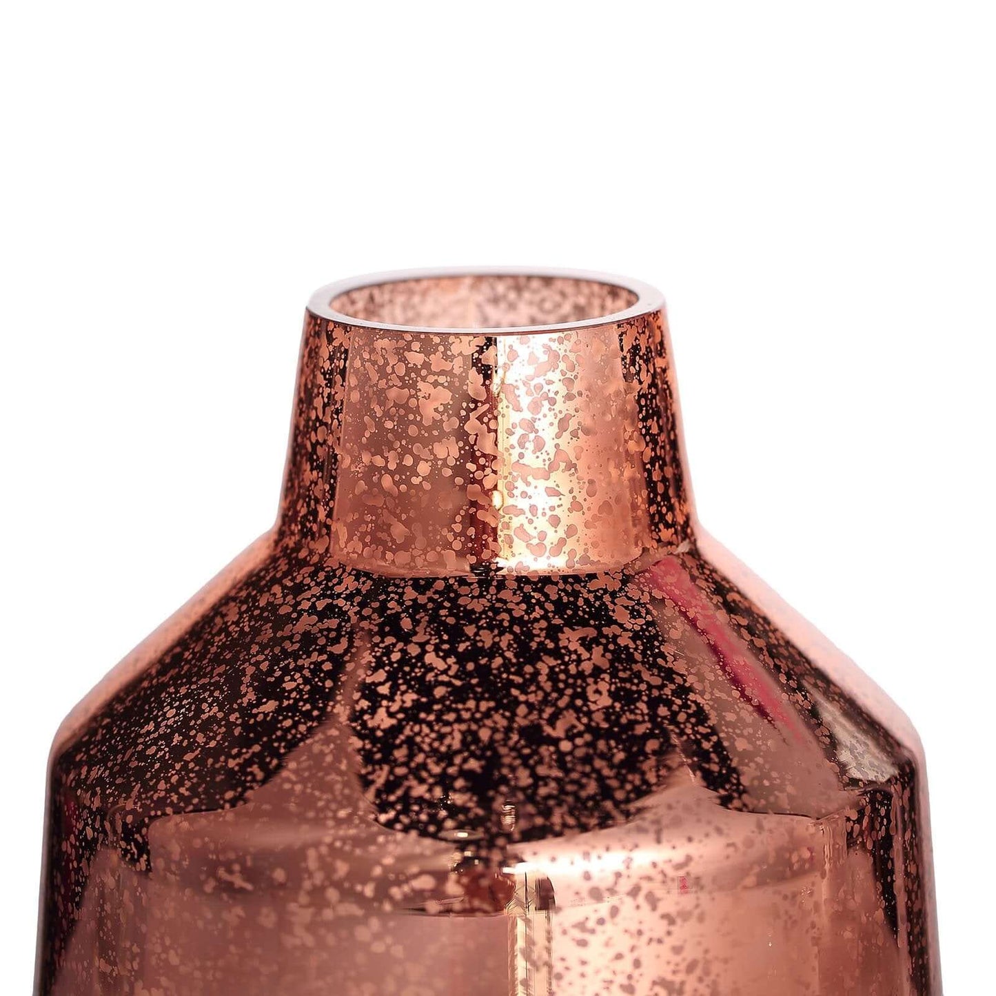 2-Pack Mercury Glass Vases Vessel Design Rose Gold - Stylish Flower Centerpieces for Events 8"