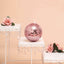 4 Pack 6" Rose Gold Foam Disco Mirror Ball With Hanging Strings, Holiday Christmas Ornaments