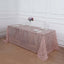 Tulle 90"x156" Rectangle Tablecloth Rose Gold - Sequin Leaf Embroidered Table Cover