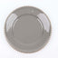 6-Pack Acrylic Round Charger Plates 13" in Charcoal Gray with Gold Beaded Rim, Decorative Dinner Party Charger Tableware