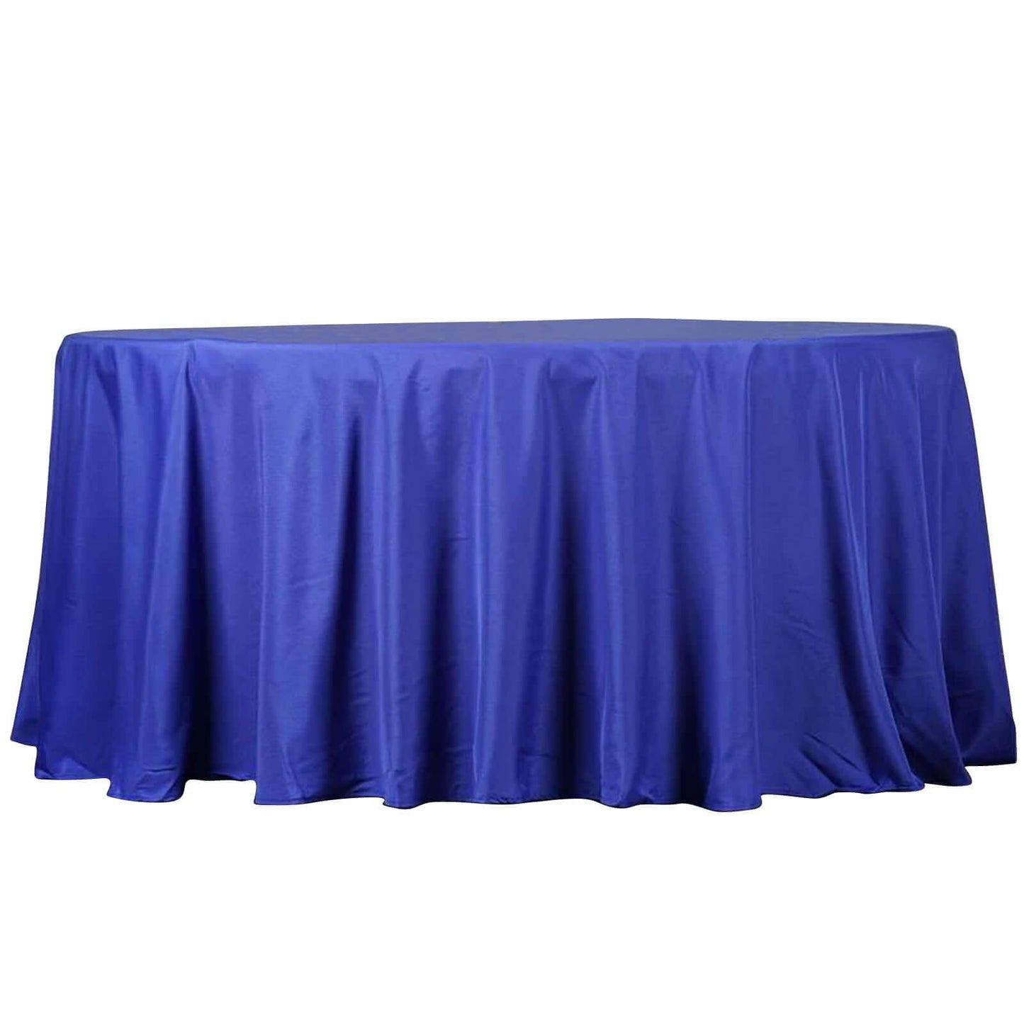 Polyester 132" Round Tablecloth Royal Blue - Seamless Chic Table Cover
