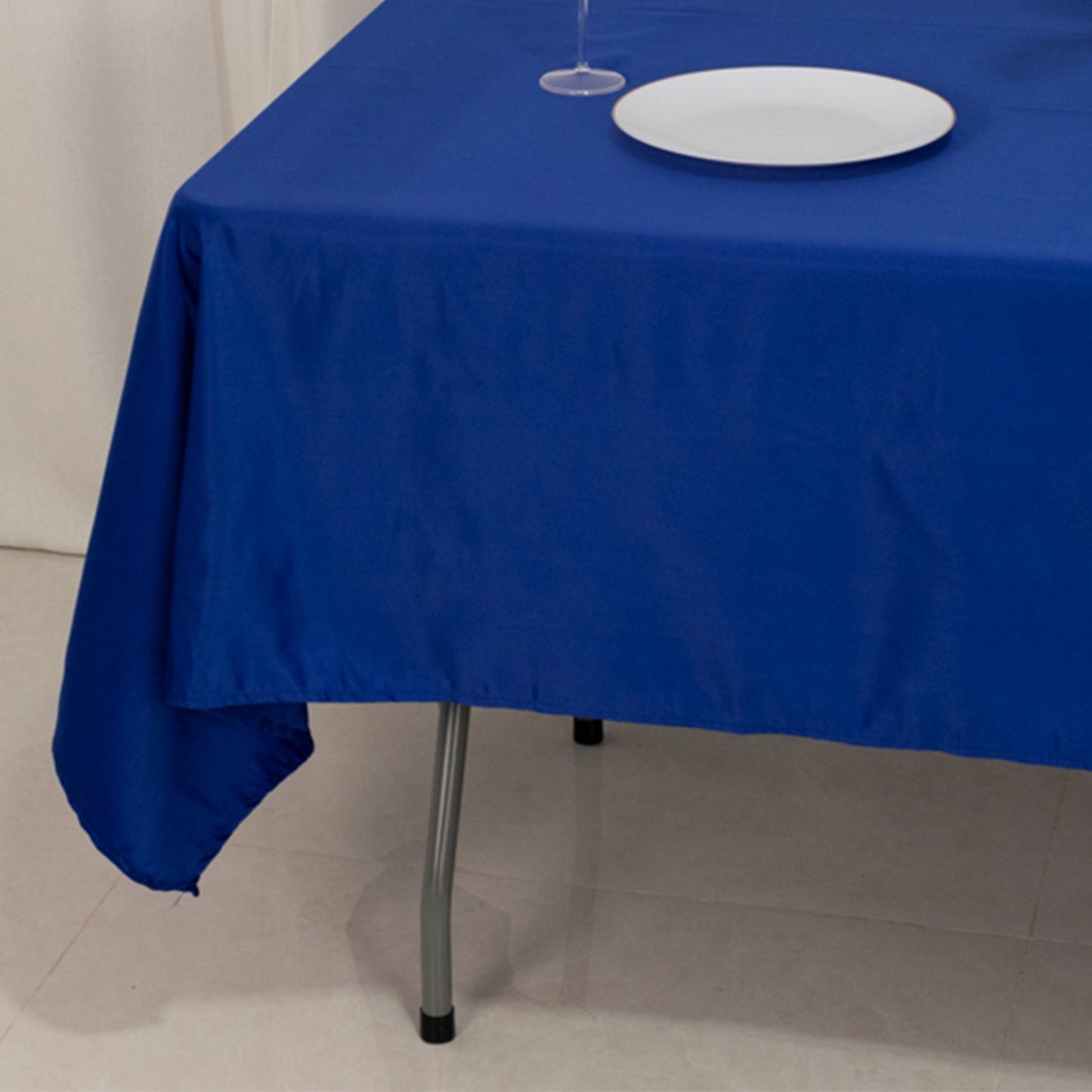 Lamour Satin 60"x102" Rectangle Tablecloth Royal Blue - Durable & Silky Soft Feel Table Cover