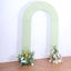 8ft Sage Green Spandex Fitted Open Arch Wedding Arch Cover, Double-Sided U-Shaped Backdrop Slipcover
