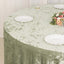 Premium Crushed Velvet 120" Round Tablecloth Sage Green - Reusable Soft & Stylish Seamless Table Cover