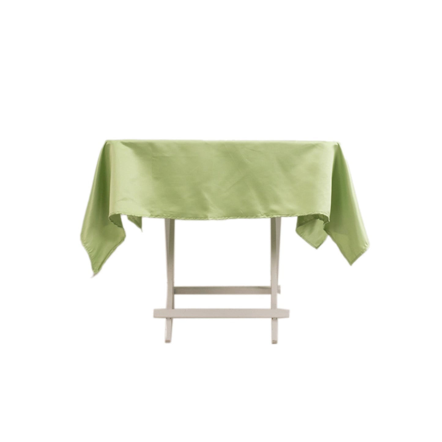 Lamour Satin 54"x54" Square Tablecloth Sage Green - Durable & Silk-Like Table Cover