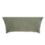 Crushed Velvet Fitted Rectangular 6ft Table Cover Sage Green - Wrinkle-Free Stretchy Tablecloth