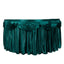 Satin 14ft Table Skirt Peacock Teal - Pleated Double Drape Table Cover