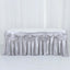Satin 14ft Table Skirt Silver - Pleated Double Drape Table Cover