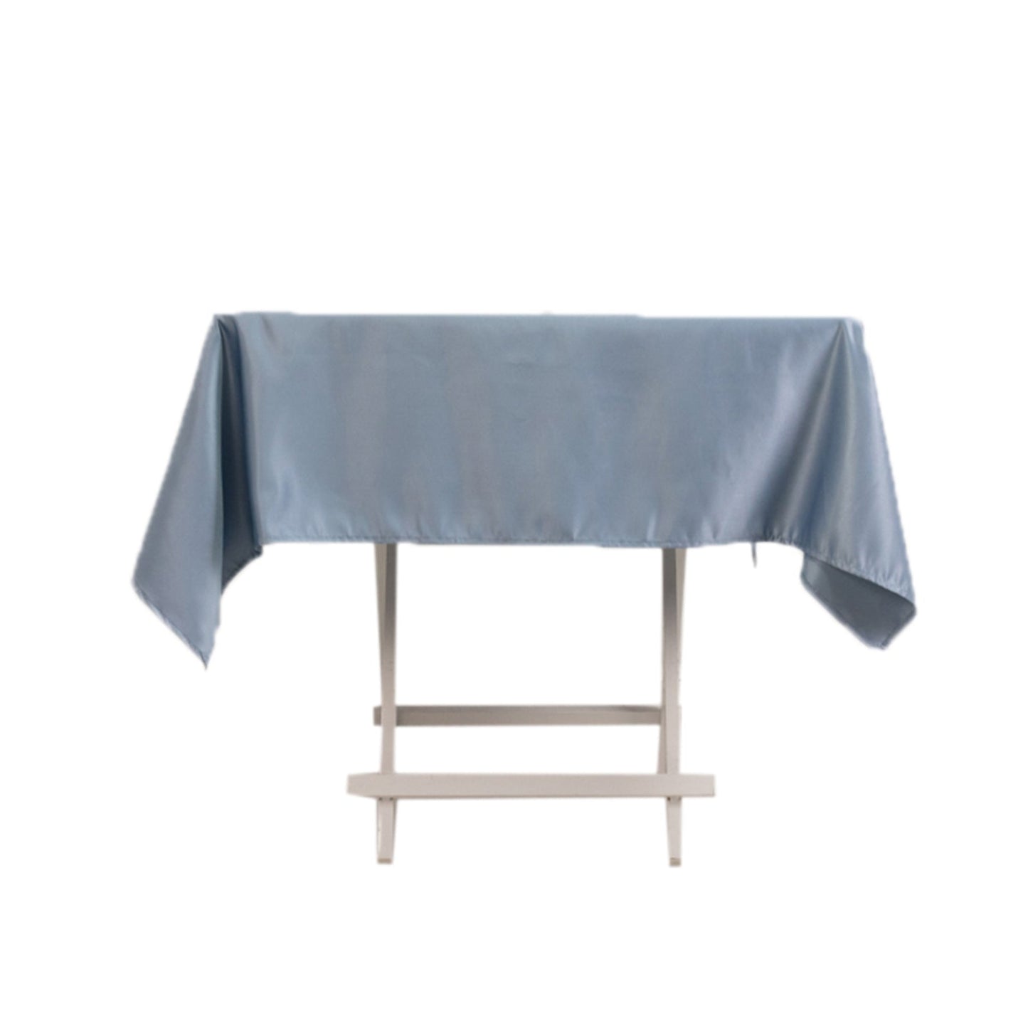 Lamour Satin 54"x54" Square Tablecloth Dusty Blue - Durable & Silk-Like Table Cover