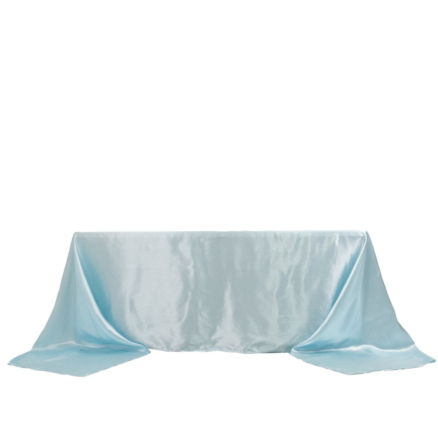 Satin Rectangular 90"x156" Tablecloth Light Blue - Seamless Table Cover