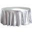 Satin 120" Round Tablecloth Silver - Stylish Seamless Table Cover