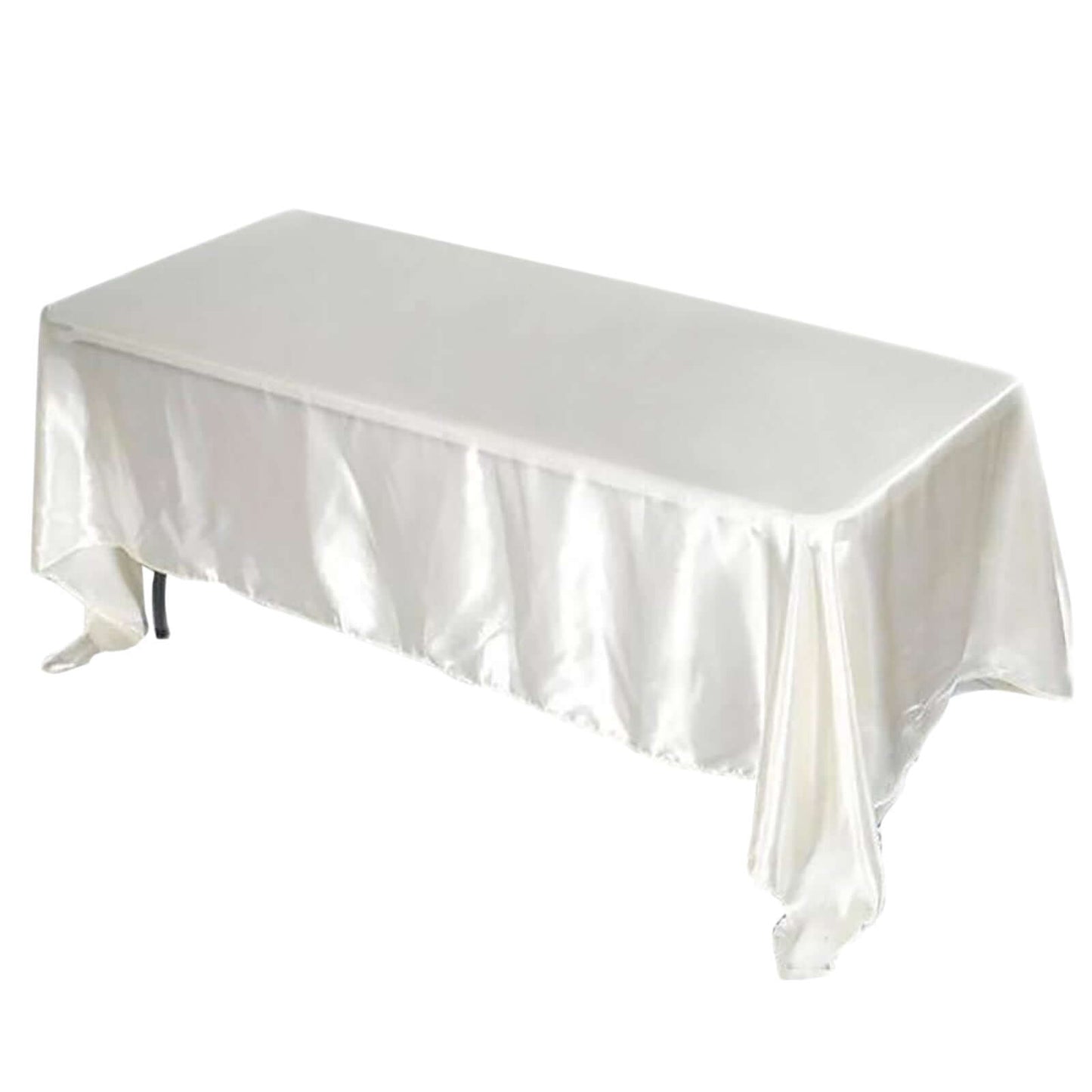 Satin Rectangular 72"x120" Tablecloth Ivory - Smooth & Easy to Maintain Table Cover