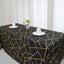 Polyester 90"x132" Rectangle Tablecloth Black Seamless with Gold Foil Geometric Pattern - Wrinkle-Resistant Seamless Table Cover