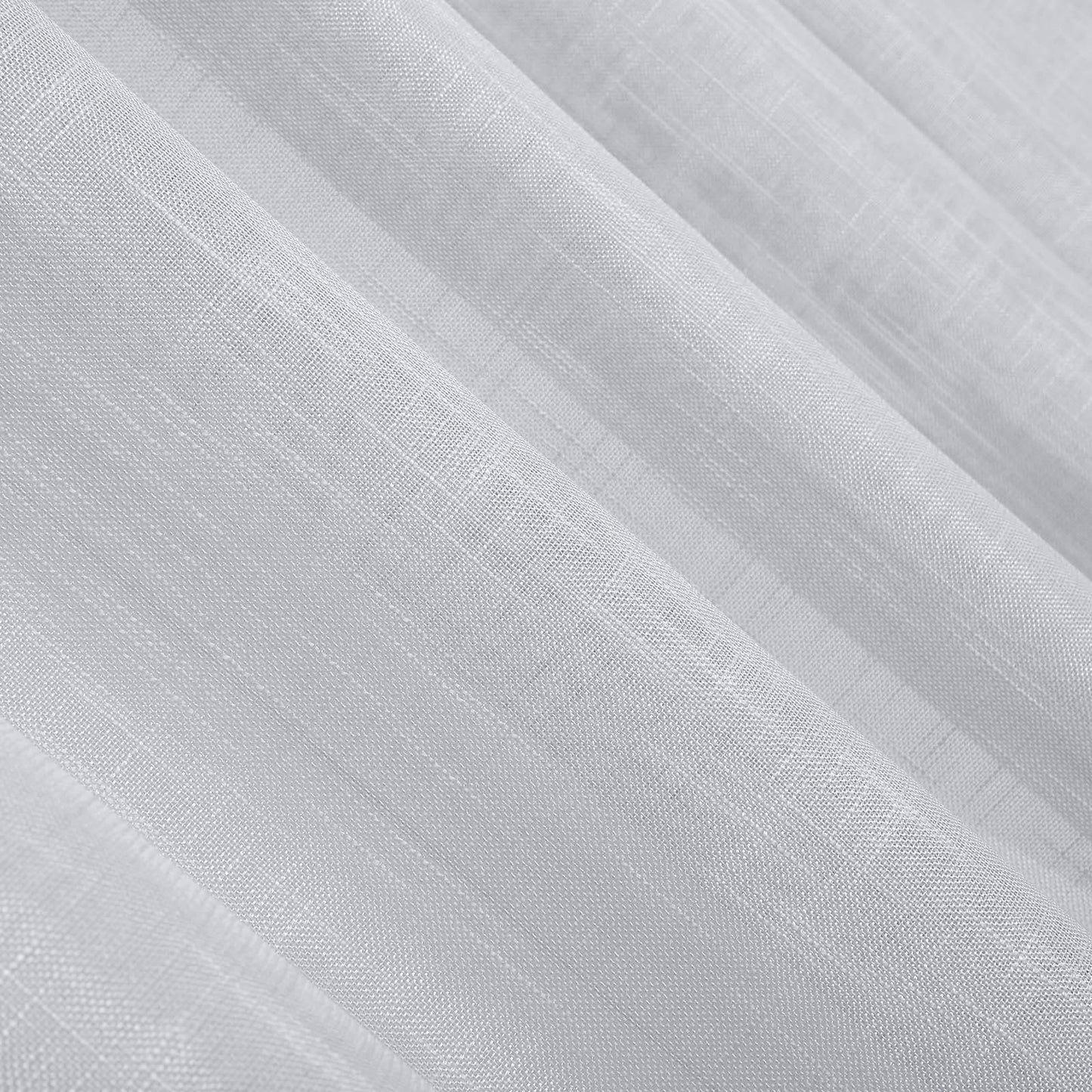 2 Pack Handmade Silver Faux Linen Curtains 52"x84", Curtain Panels With Chrome Grommets