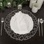 6-Pack Table Placemats Woven Fiber Design Silver Round - Disposable Mats for Dining and Events 15"