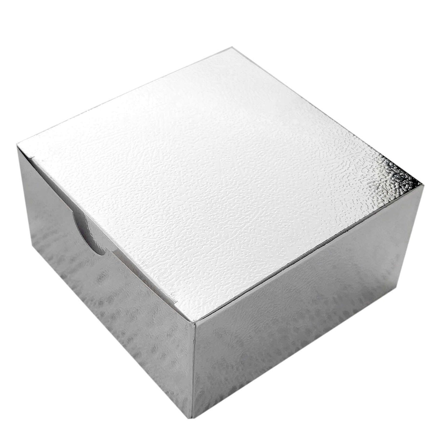 100 Pack 4"x4"x2" Silver Cake Cupcake Party Favor Gift Boxes, DIY