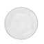 10-Pack Plastic 10" Round Dinner Plates in Clear with Silver Beaded Rim - Disposable Party Plates for Banquets & Festive Occasions