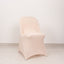 Stretch Spandex Chair Cover Blush for Folding Chairs - Secure Fit Slipcover with Silver Rhinestone Buckled Sash Band