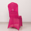 Spandex Chair Cover with Silver Rhinestone Buckled Sash Band Fuchsia - Stretch Fitted Slipcover