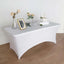 Stretch Spandex 72"x30" Rectangular Table Cover White with Curved Open Back Design Tailored Professional Look for Tradeshows, Events & Exhibitions