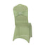 Spandex Chair Cover with Silver Rhinestone Buckled Sash Band Sage Green - Stretch Fitted Slipcover