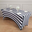 Stretch Spandex 8ft Rectangle Tablecloth Black/White Vertical Stripes - Durable Form-Fitting Tablecloth for Events & Presentations