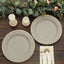 25-Pack Paper 10" Round Dinner Plates in Taupe Sunray Design with Gold Rim - Disposable Heavy Duty 350GSM Party Plates