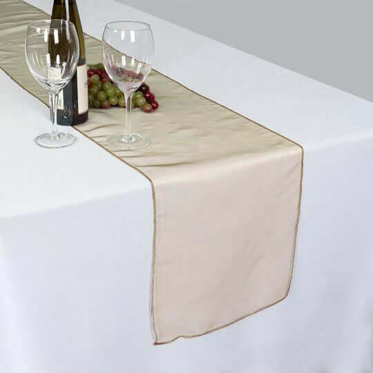 10 Pack Sheer Organza 14"x108" Table Runners Gold - Soft and Lightweight Table Accent for Weddings
