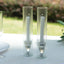 2-Pack Clear Ribbed Glass Hurricane Shades Open End Design - Stylish Candelabra Pillar Candle Holder Table Centerpiece 10"