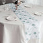 Disposable Table Runner 11"x108" White with Green Eucalyptus Leaves Print - Non-woven Stylish Spring Summer Dining Decor