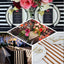 Satin 12"x108" Table Runner Black/White Asymmetric Stripe - Modern Chic Table Decor