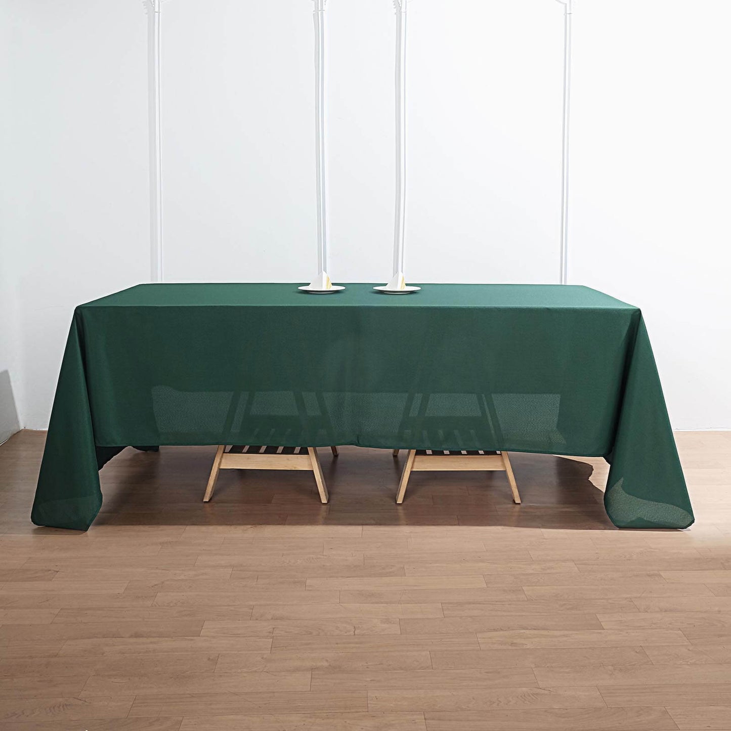 Polyester 72"x120" Rectangle Tablecloth Hunter Emerald Green - Durable and Stylish Table Cover