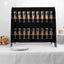 2-Tier Champagne Glass Holder Display Stand Table Top in Glossy Black - Modern Stemware Rack Cocktail Drink Holder with 18 Hooks for Events & DIY Bars 25"