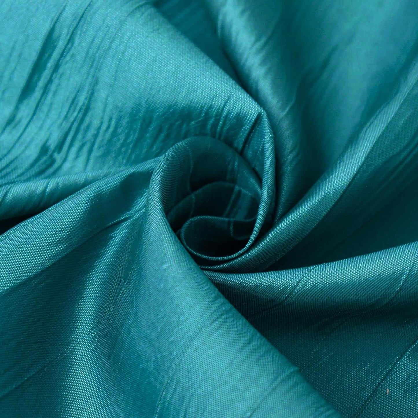 Taffeta 72"x72" Table Overlay Square Tablecloth Peacock Teal - Accordion Crinkle Table Cover
